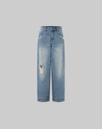 IAMXIAA Light Wash Distressed Baggy Jeans