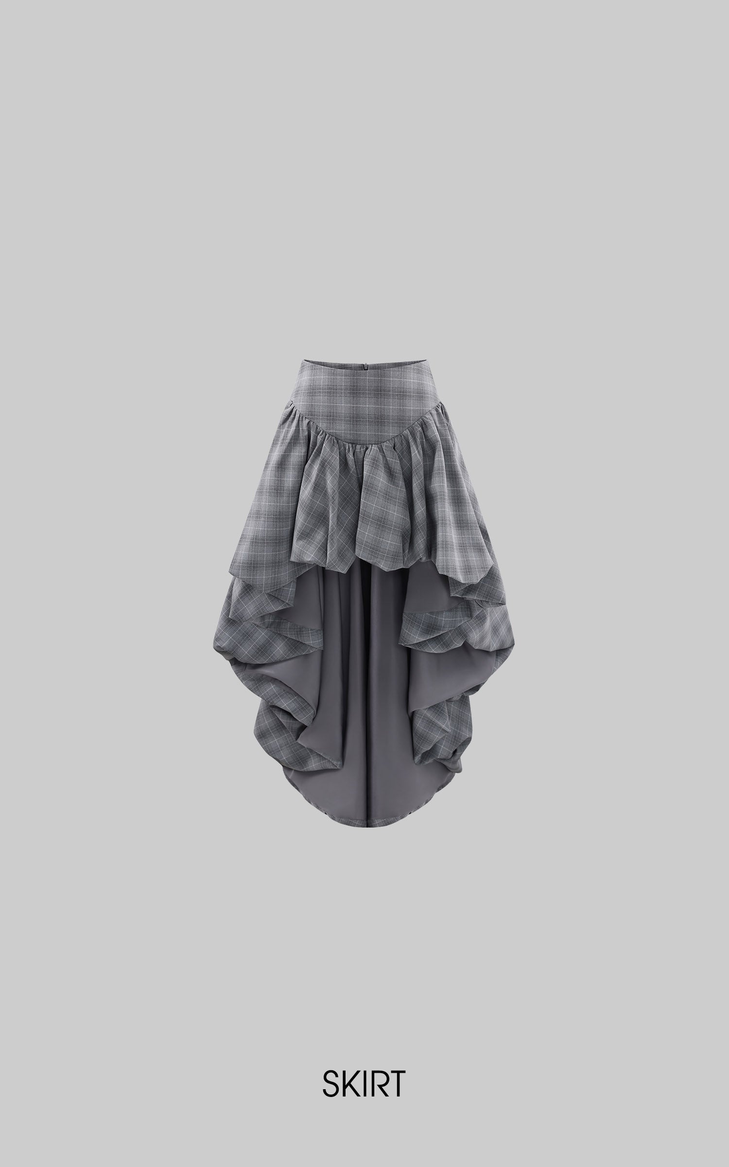 Rase le sol Plaid Tie-Front Top &amp; Asymmetric Layered Skirt Set