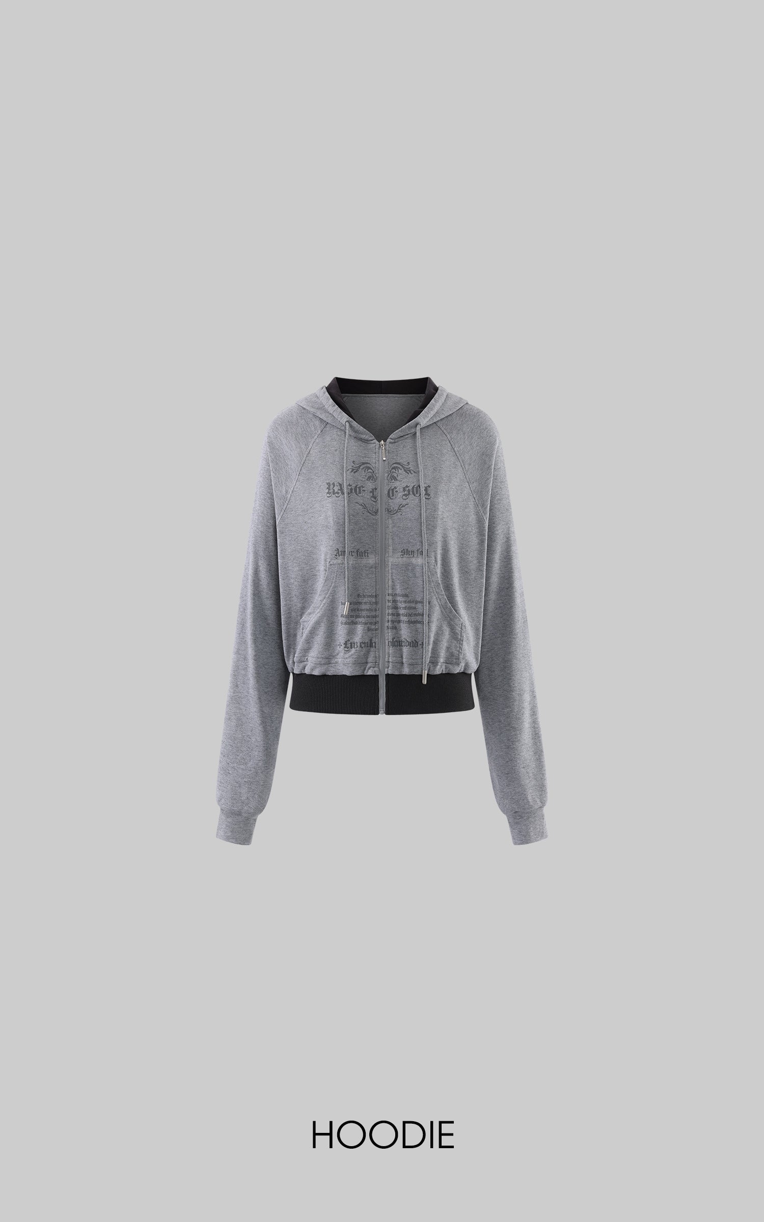 Rase le sol Sweat à capuche zippé imprimé &amp; Ensemble pantalon de survêtement à jambe large