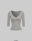 IAMXIAA V-Neck T-Shirt & Flared Pants Set