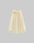 Rase le sol Mid-Length Skirt with 3D Rose Detail and Asymmetric Gathered Hem