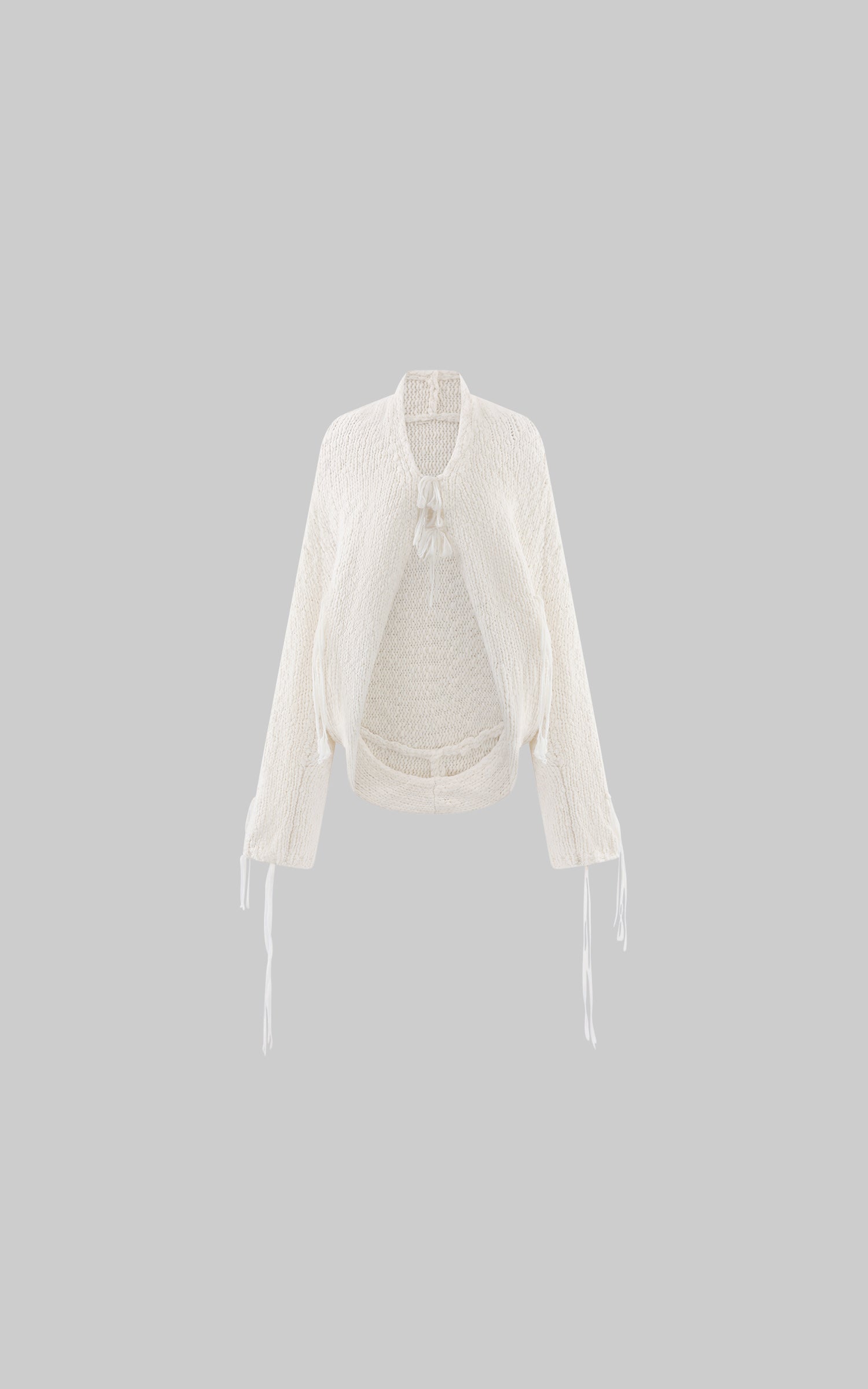 0122stepll Afterglow Tie-Detail Oversized Knit Cardigan