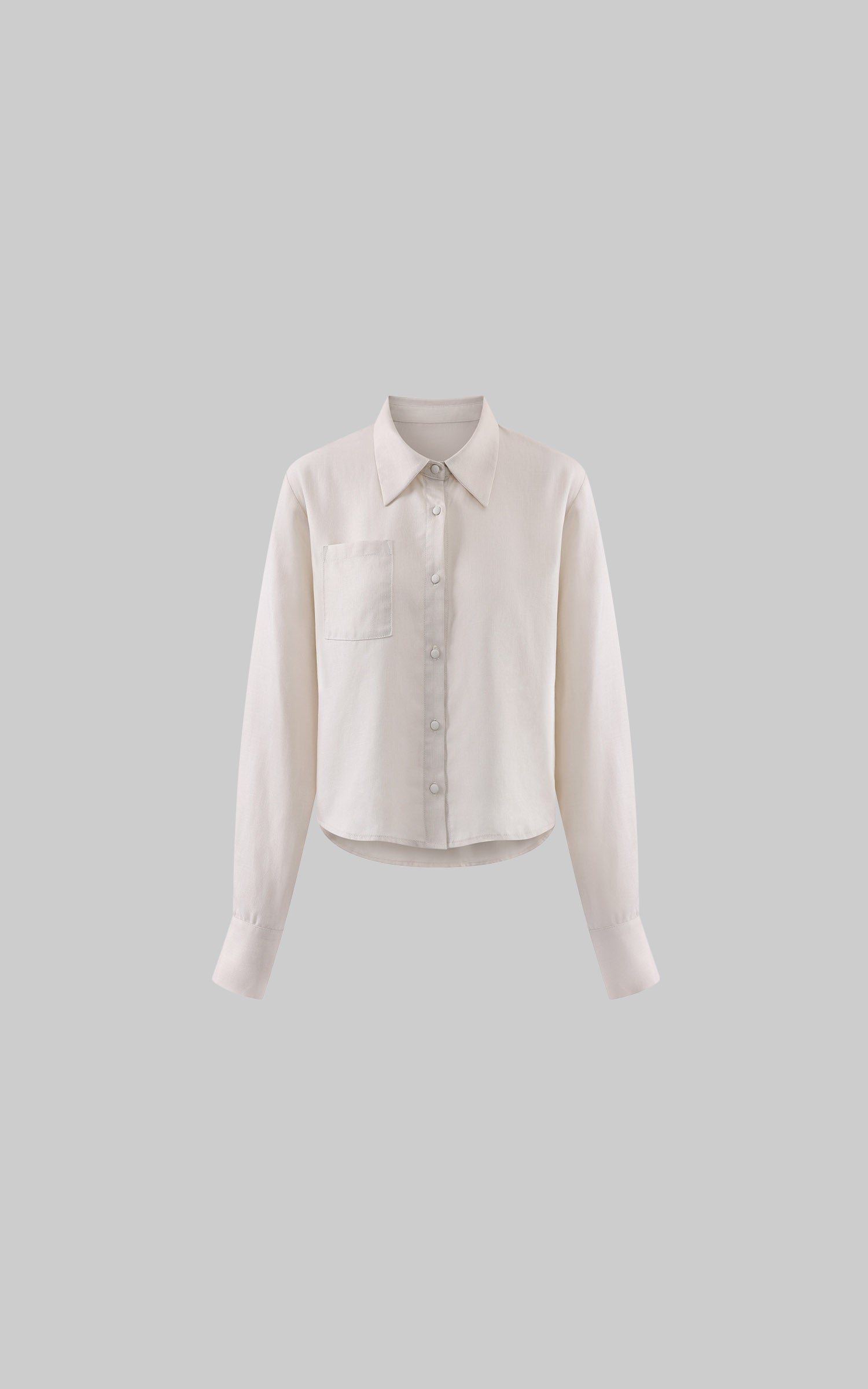 Hydrae Ivory Sheer Tailored Point-Collar Long-Sleeve Shirt