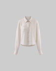 Hydrae Ivory Sheer Tailored Point-Collar Long-Sleeve Shirt