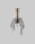 WARDEN EDGE Deconstructed Corset & Double-Waist Pleated Mini Skirt Set