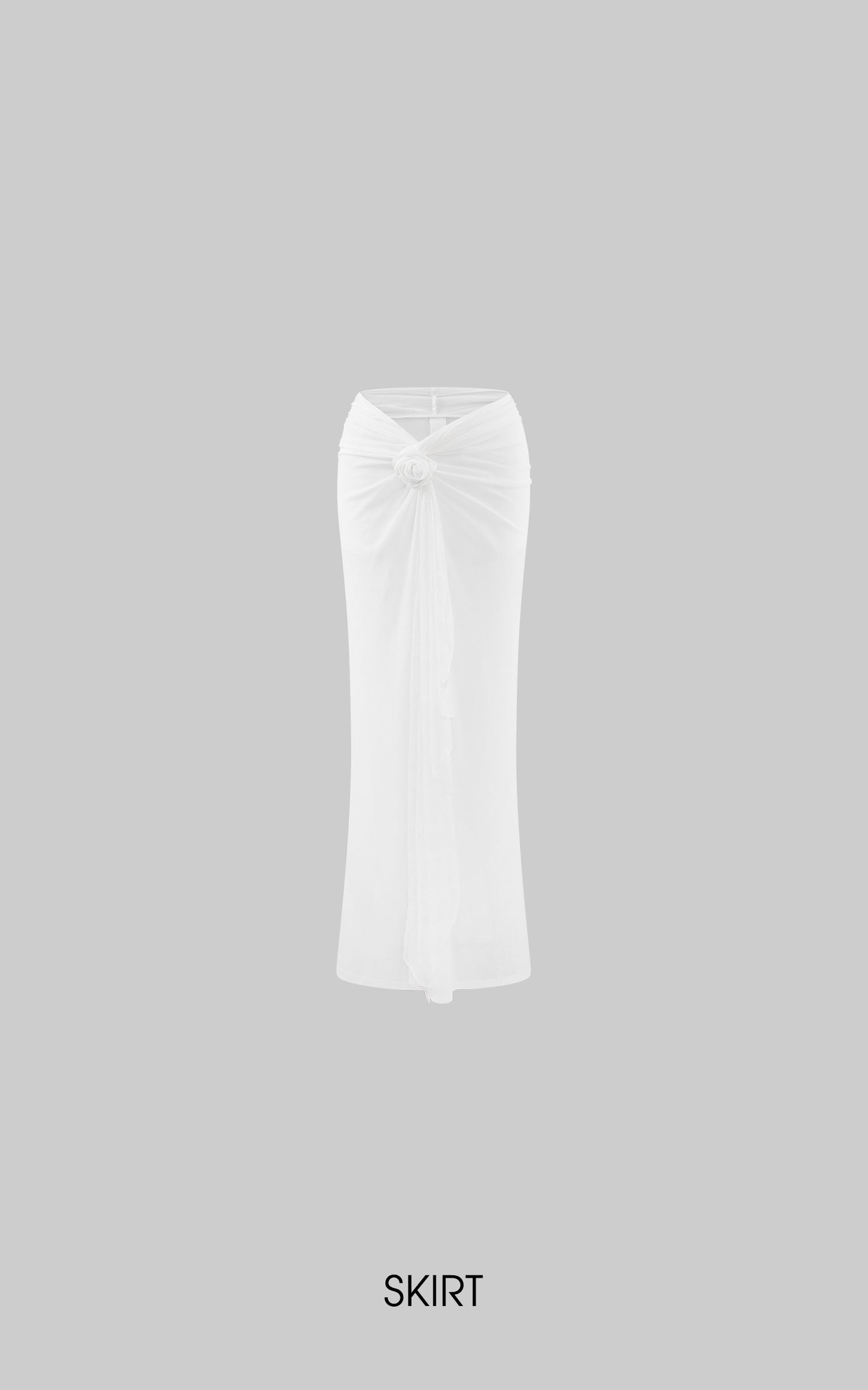 Rase le sol 로즈 매듭 드레이프 튜브탑 &amp; 슬릿 맥시 스커트 세트