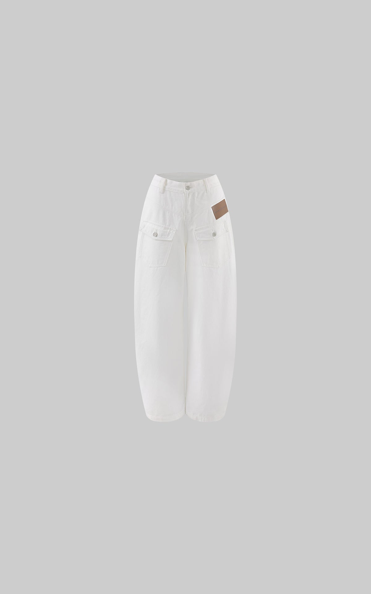 0122stepll Low-Rise Cargo Wide-Leg Denim Pants