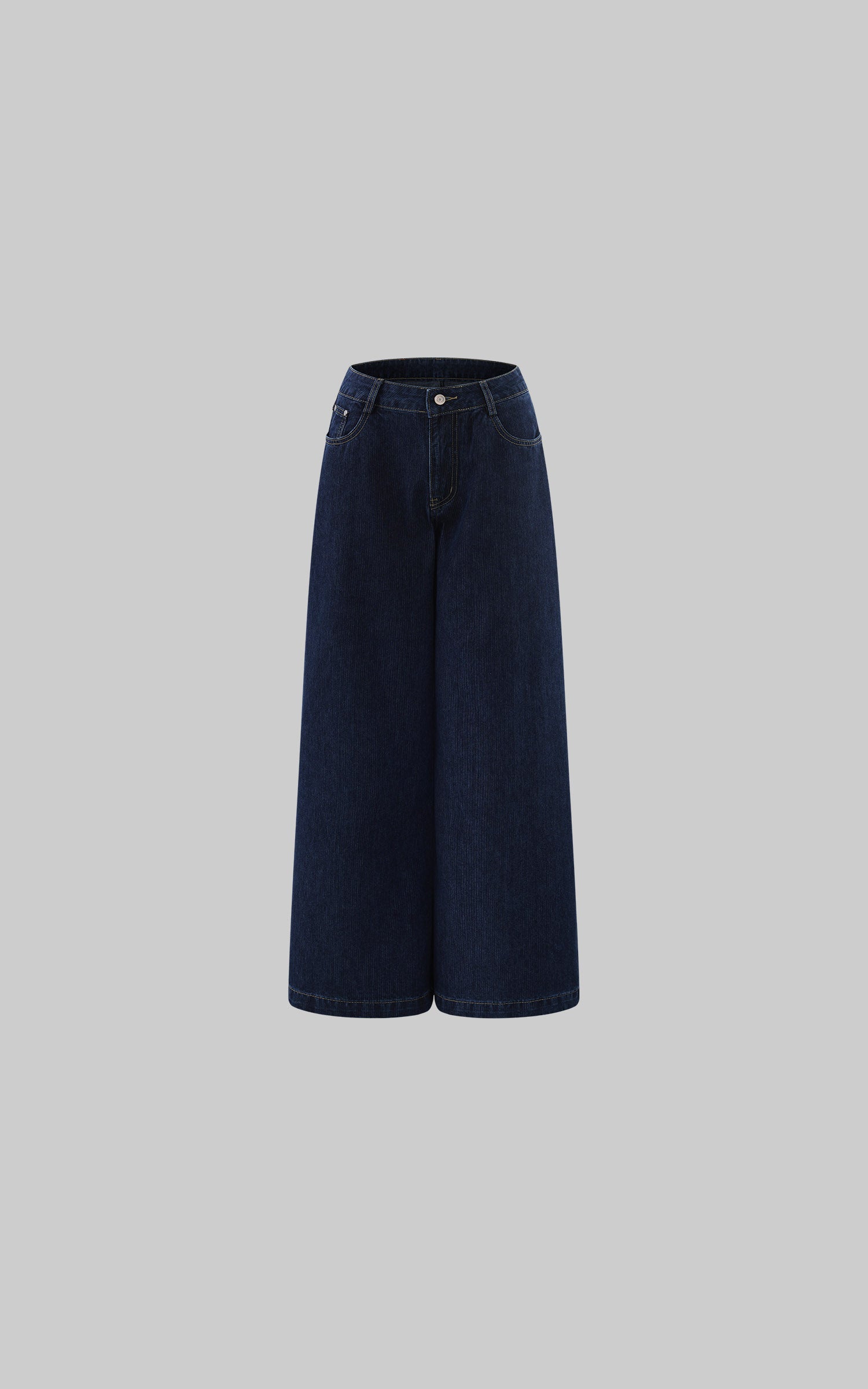 Rase le sol Pantalon en denim à jambe large sculptée