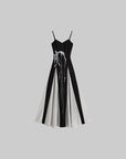 DOINDULGE Spaghetti Strap Panel Maxi Dress