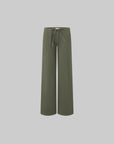 IAMXIAA Pantalon large à cordon taille basse