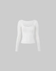 IAMXIAA Scoop Neck Pocket Long Sleeve Tee