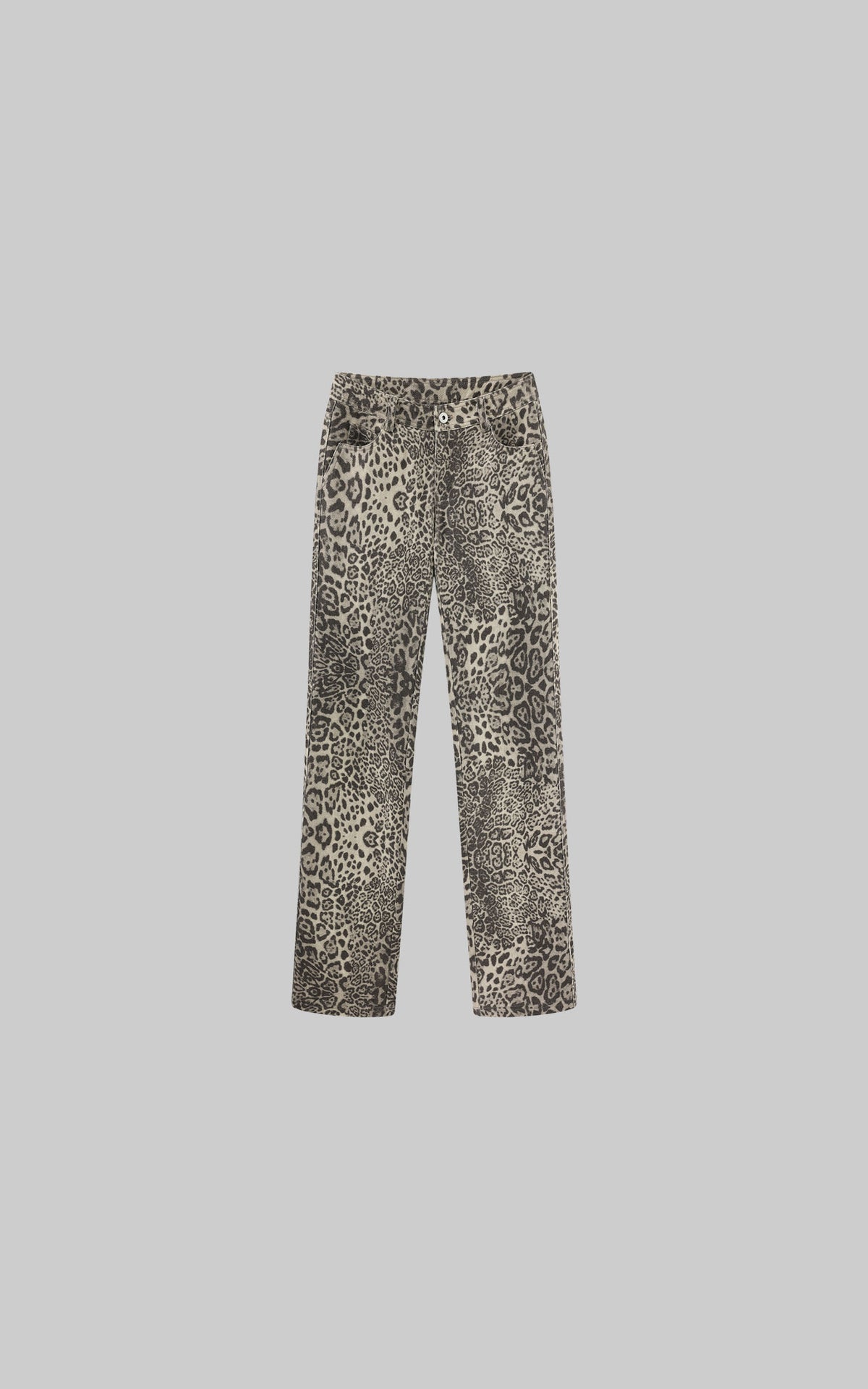 ROVENTE Leopard Print Straight-Leg Pants with Full-Length Silhouette