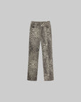 ROVENTE Leopard Print Straight-Leg Pants with Full-Length Silhouette