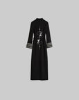DOINDULGE Mandarin Collar Frog Button Maxi Dress
