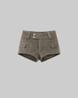 WARDEN EDGE Wool-like Structured High Waist Shorts