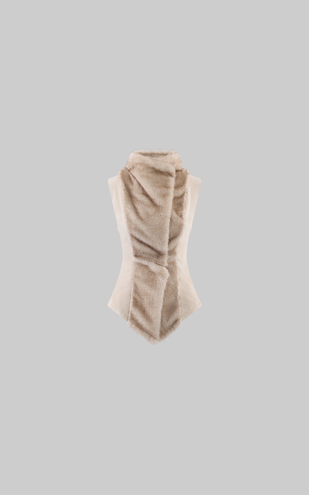 Rase le sol Faux Fur Draped Vest