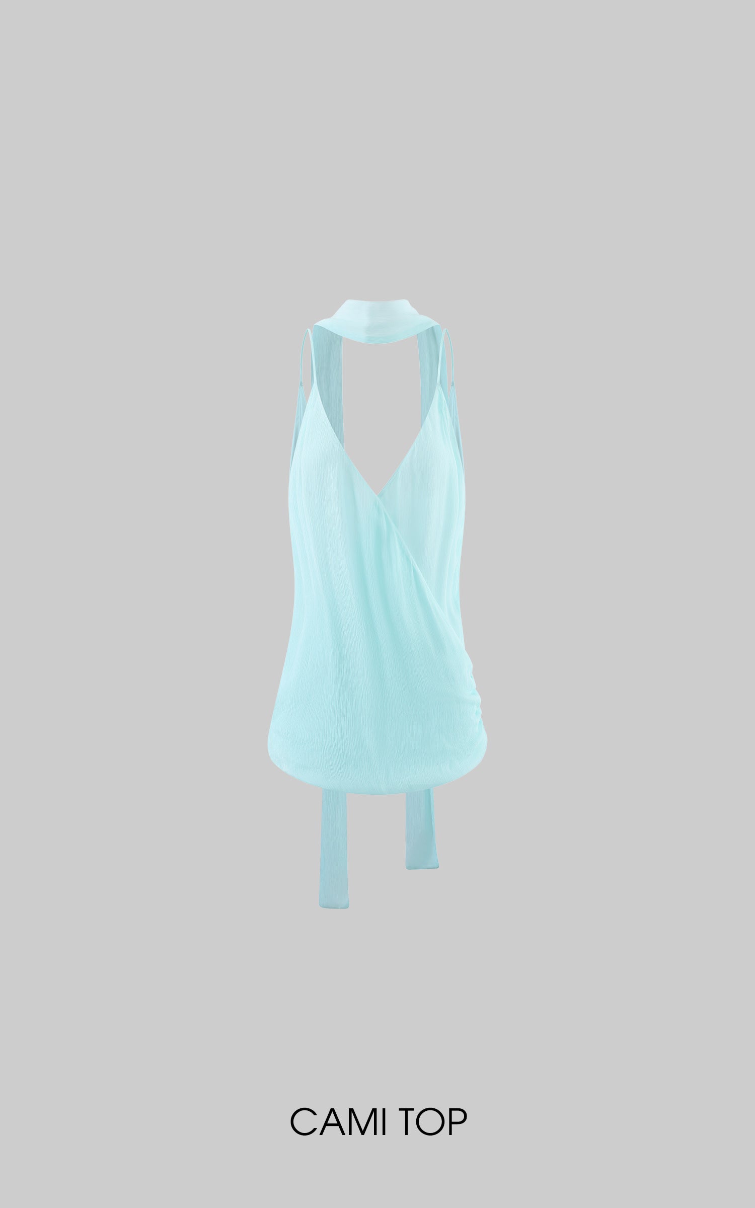 0122stepll Draped Halter Cami Top &amp; Midi Skirt Set