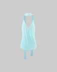 0122stepll Draped Halter Cami Top & Midi Skirt Set