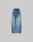 WARDEN EDGE Washed Panel Wide-Leg Denim Pants