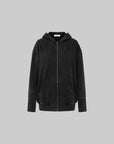 IAMXIAA Washed Zip Up Hoodie Jacket with Oversized Fit