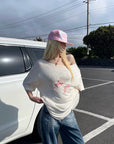 Rase le sol Amor Fati Off-Shoulder Oversized T-Shirt