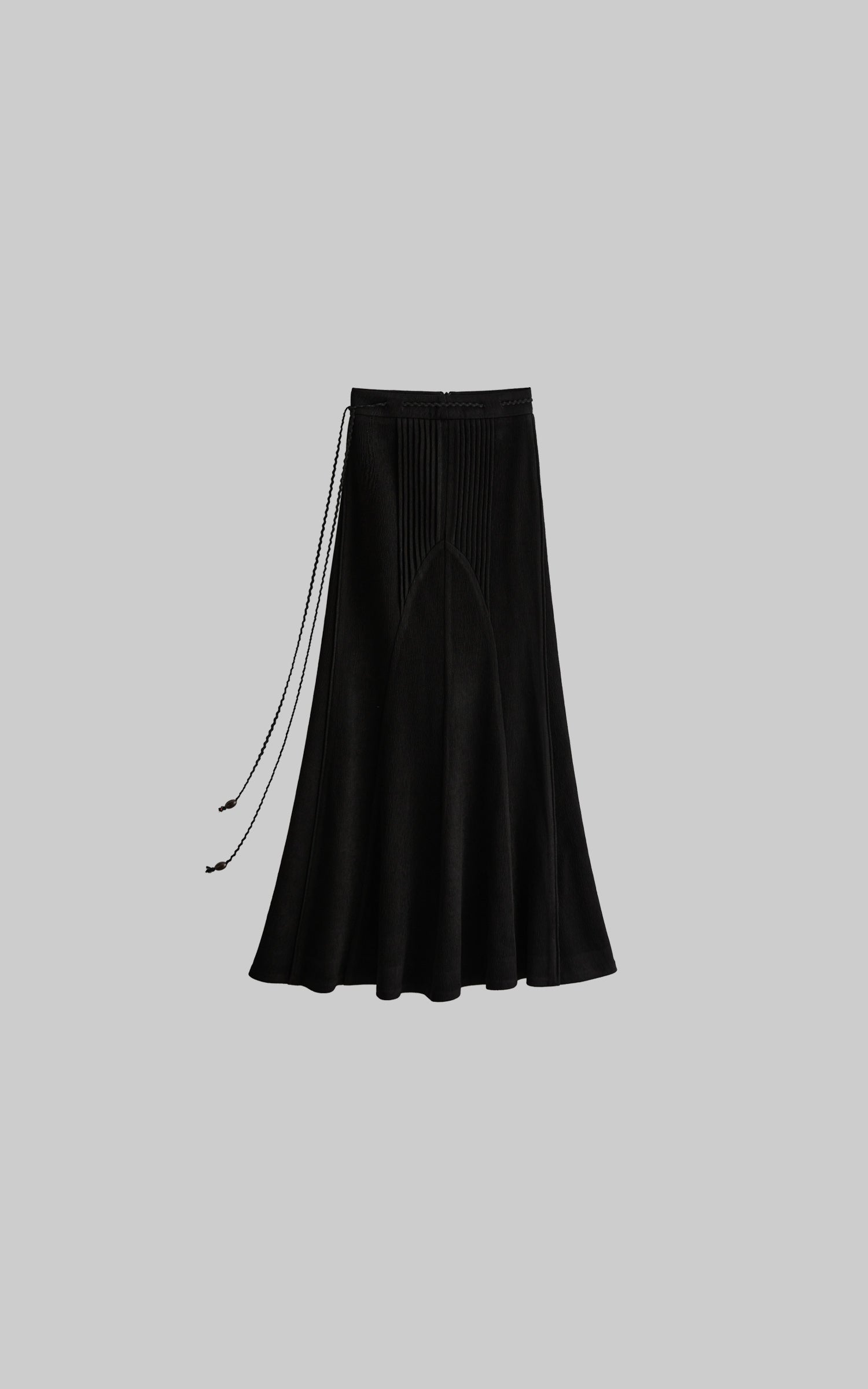 DOINDULGE Asymmetrical Pleated Long Skirt