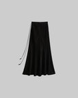 DOINDULGE Asymmetrical Pleated Long Skirt