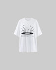WARDEN EDGE Abstract Record Graphic Oversized Short Sleeve T-Shirt