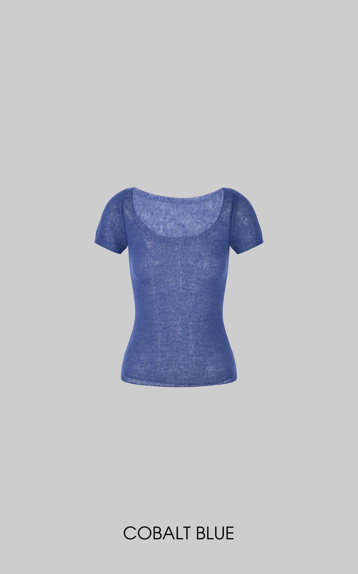 IAMXIAA Sheer Knit Scoop Neck Fitted Tee