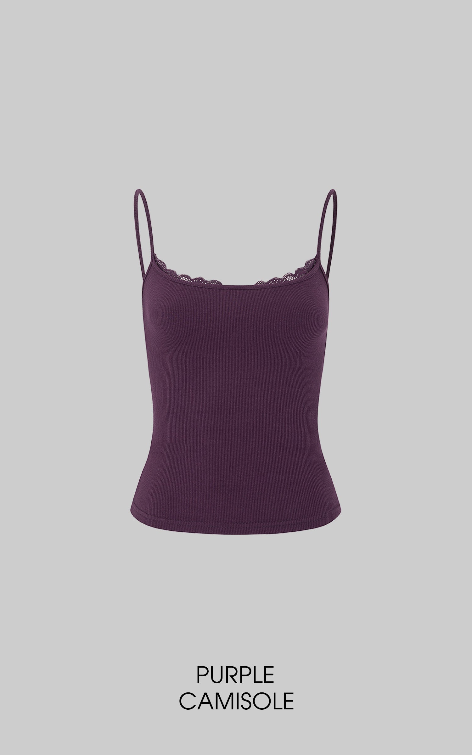 IAMXIAA Soft Stretch Lace Detail Fitted Cami Top