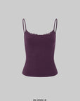 IAMXIAA Soft Stretch Lace Detail Fitted Cami Top