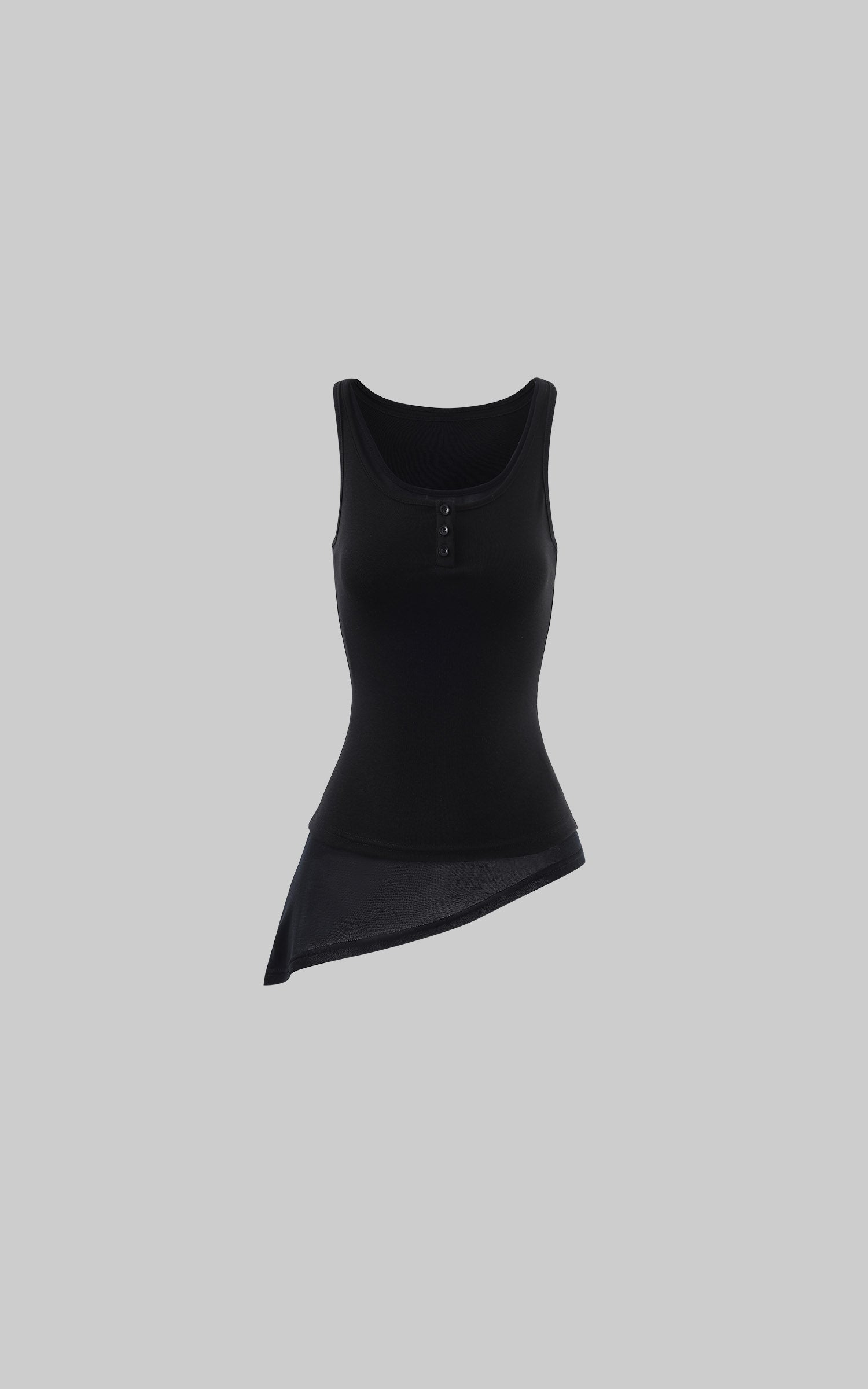 WARDEN EDGE Asymmetric Layered Tank Top With Sculptural Hemline