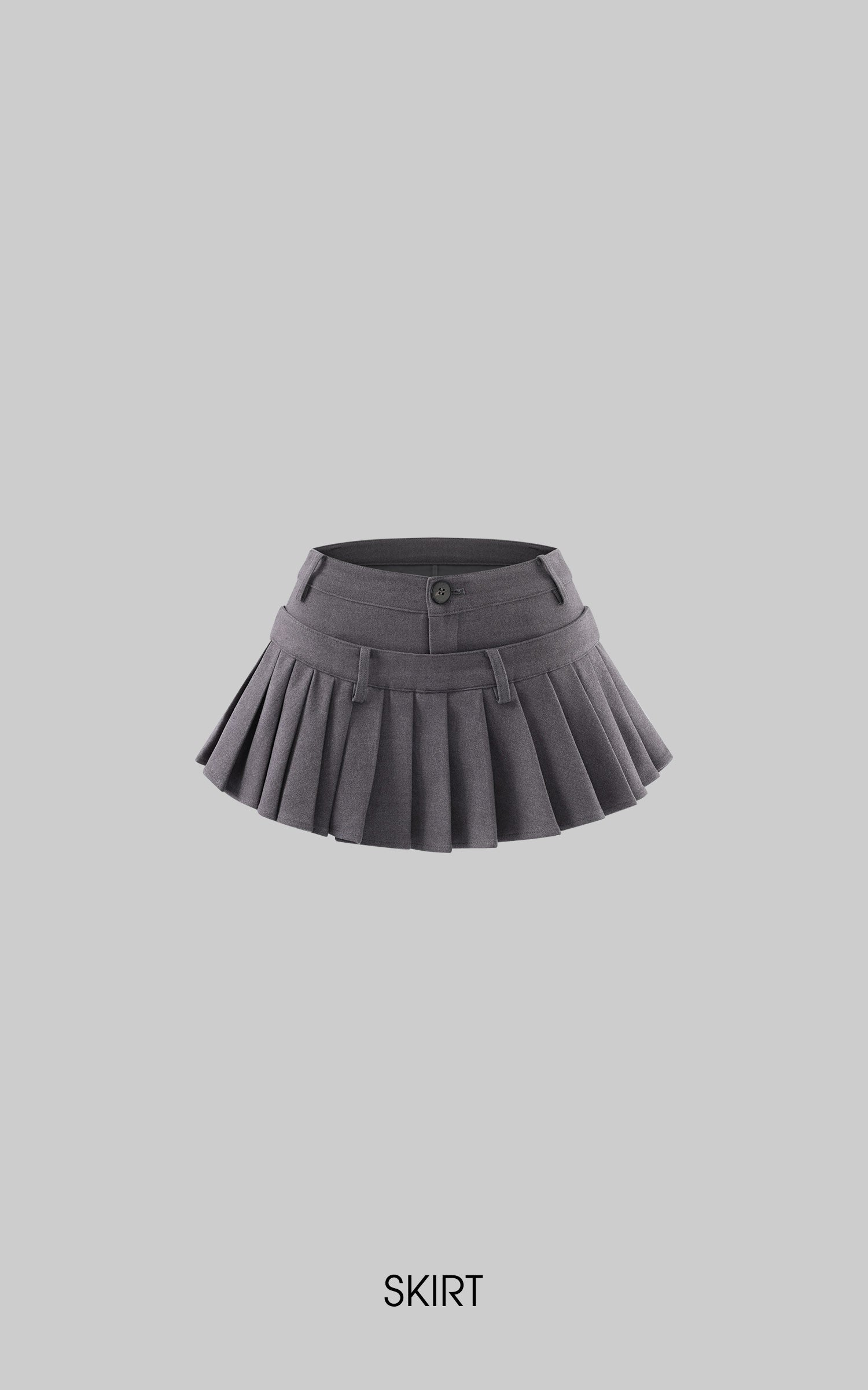 WARDEN EDGE Deconstructed Corset &amp; Double-Waist Pleated Mini Skirt Set