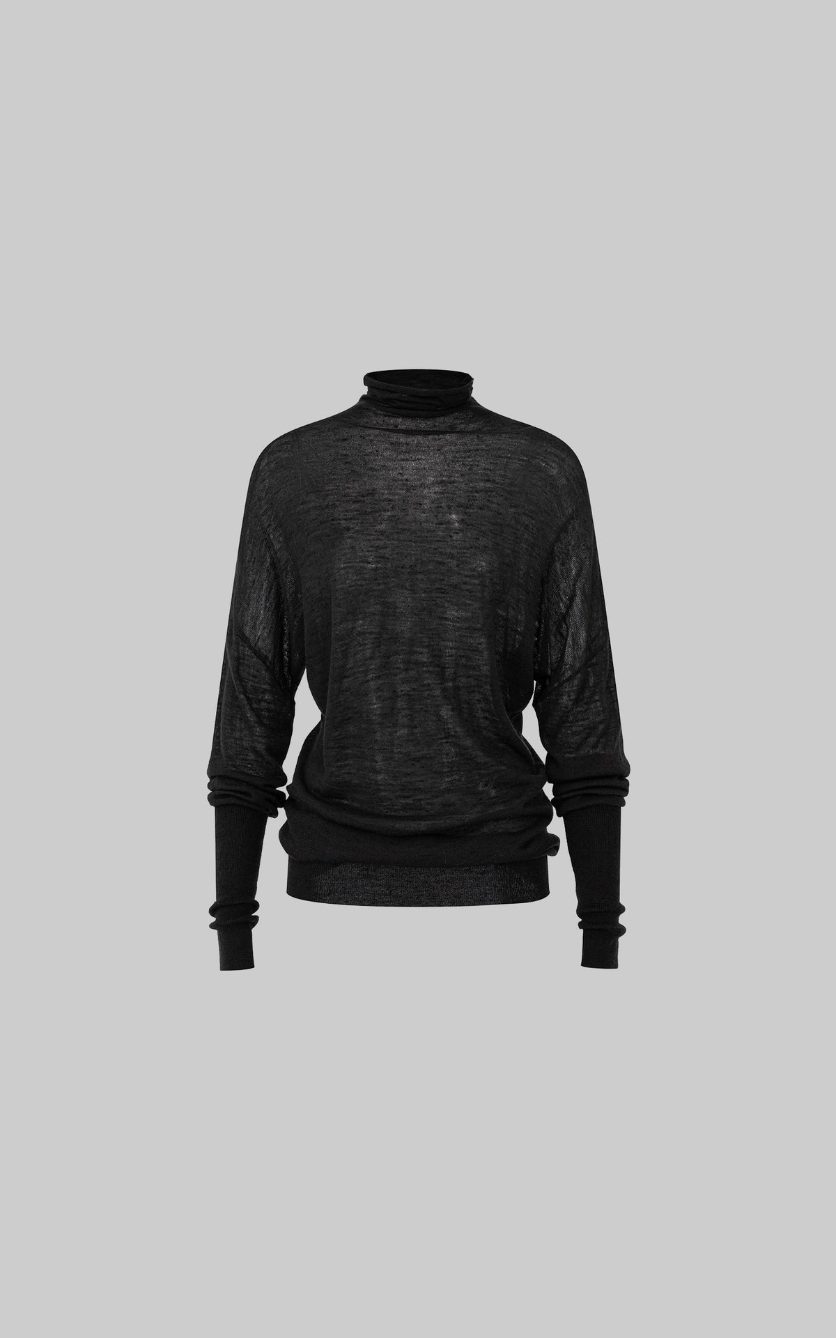 IAMXIAA Sheer Dolman Sleeve Turtleneck Knit Top