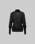 IAMXIAA Sheer Dolman Sleeve Turtleneck Knit Top