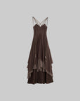 DOINDULGE Braided-Strap Layered Open-Back Maxi Dress