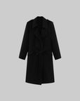 WARDEN EDGE Double Breasted Wool Coat with Belt