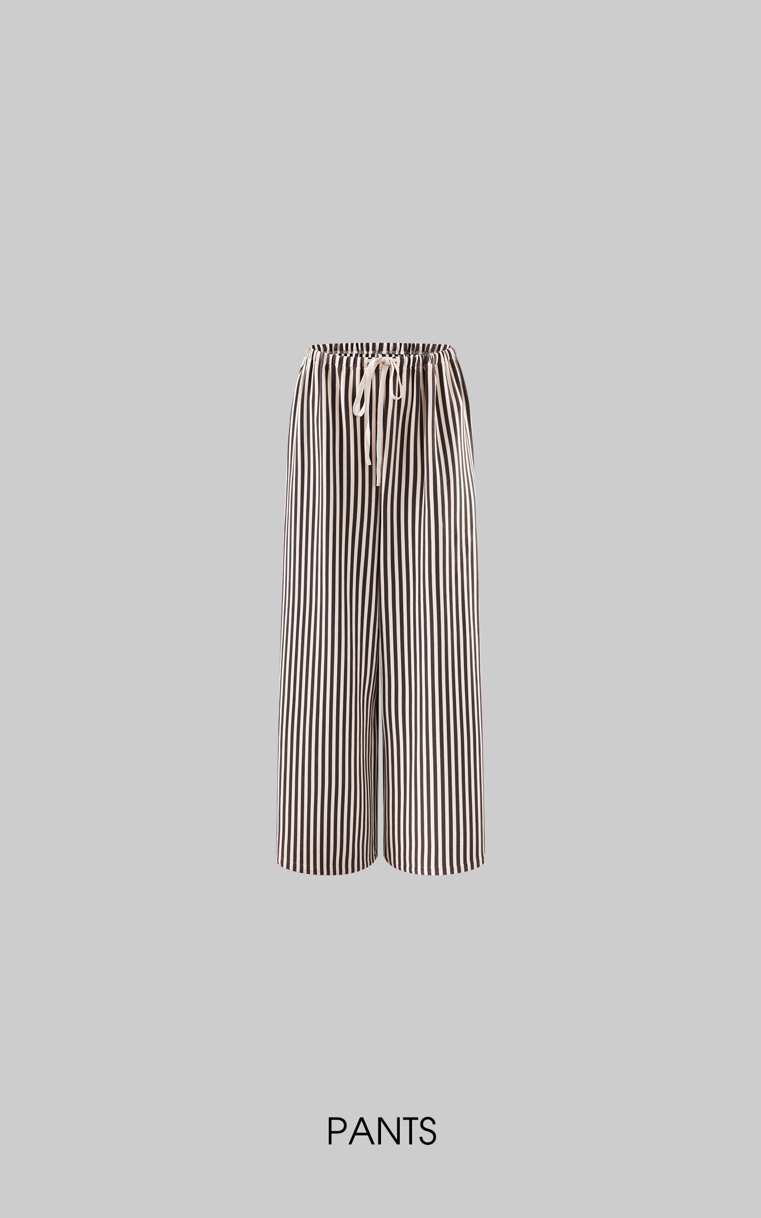 0122stepll Stripe Halter Top &amp; Wide Leg Pants Set