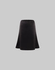 0122stepll Textured Satin A-Line Midi Skirt