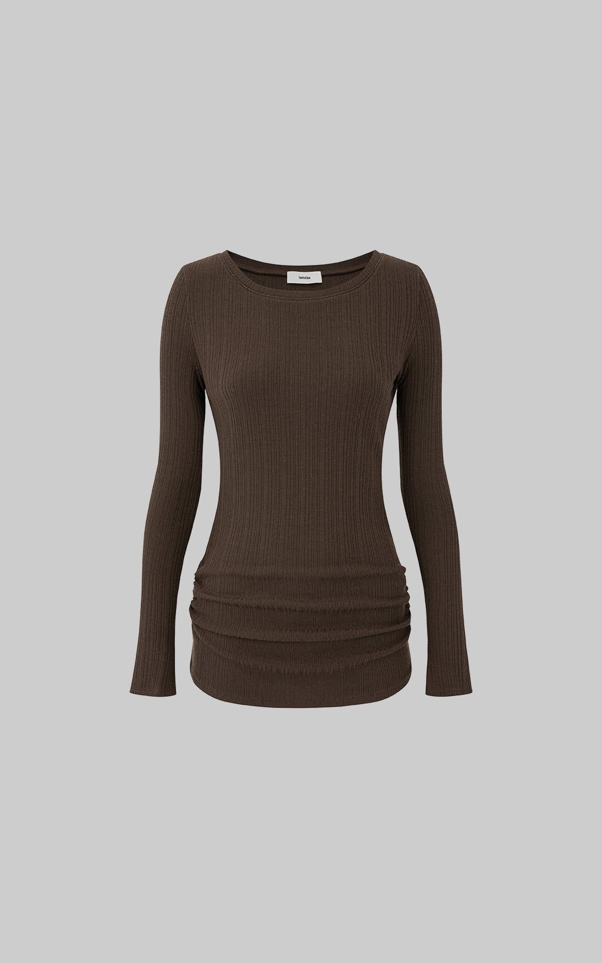 IAMXIAA Ruched Ribbed Longline Slim-Fit Knit Top