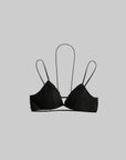 DOINDULGE Strappy Lace Bralette – Gothic Crochet Texture with Minimal Silhouette