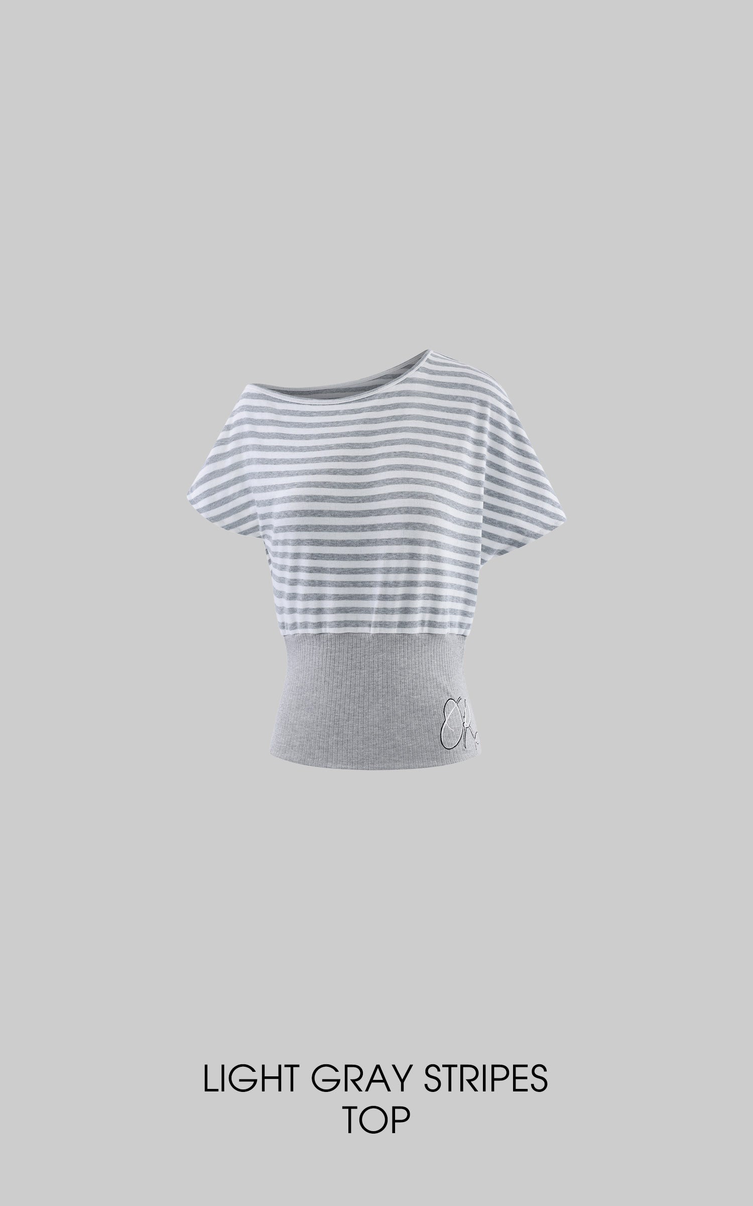Rase le sol Off-Shoulder Striped Paneled Waist Top