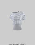 Rase le sol Off-Shoulder Striped Paneled Waist Top