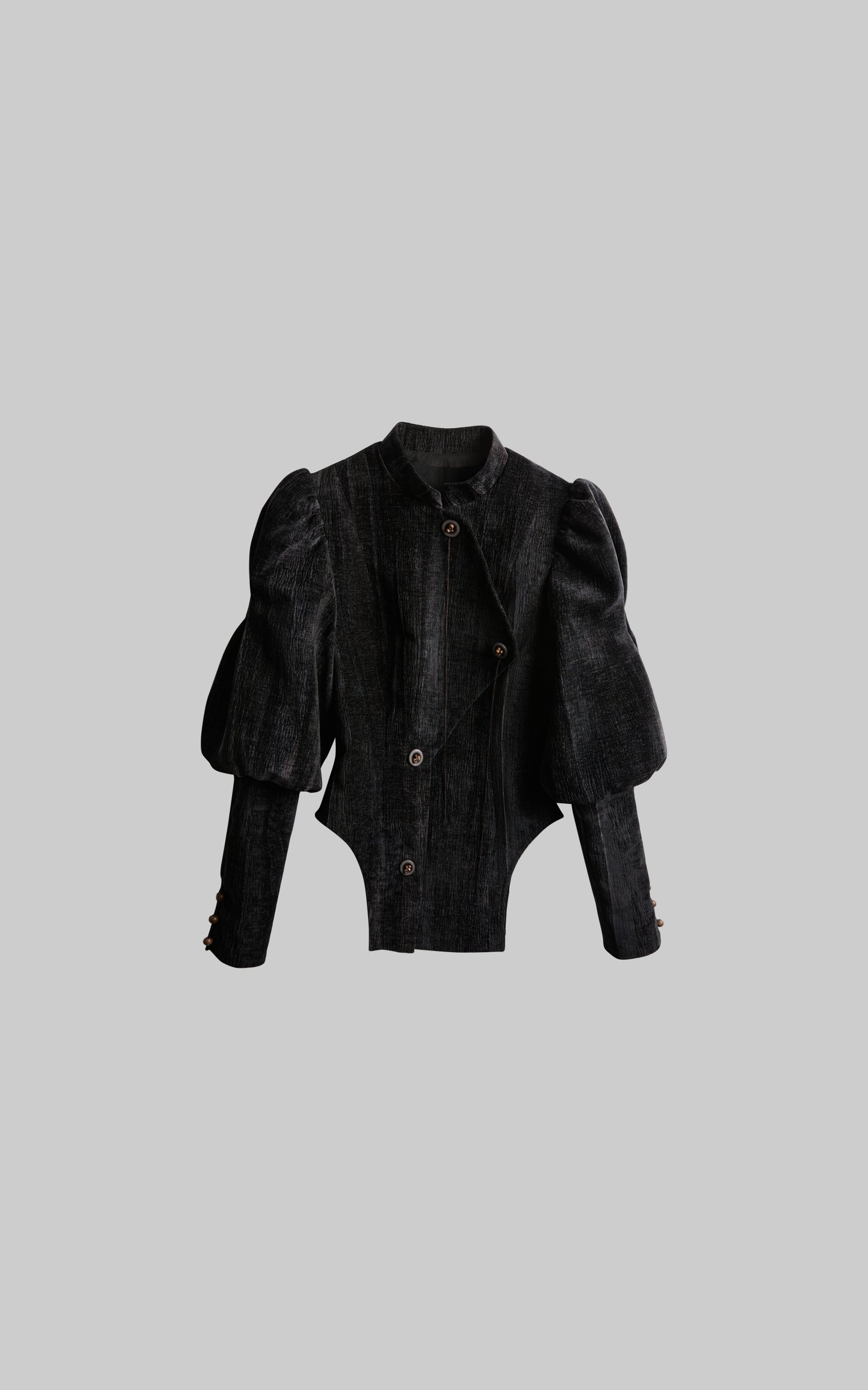 DOINDULGE Sculpted Velvet Jacket with Structured Sleeves