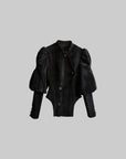 DOINDULGE Sculpted Velvet Jacket with Structured Sleeves