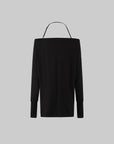 IAMXIAA Off Shoulder Long Sleeve Top with Adjustable Strap