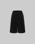0122stepll Low-Rise Belted Wide-Leg Capri Pants