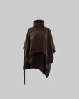 WARDEN EDGE Asymmetric High-Neck Draped Cape Top