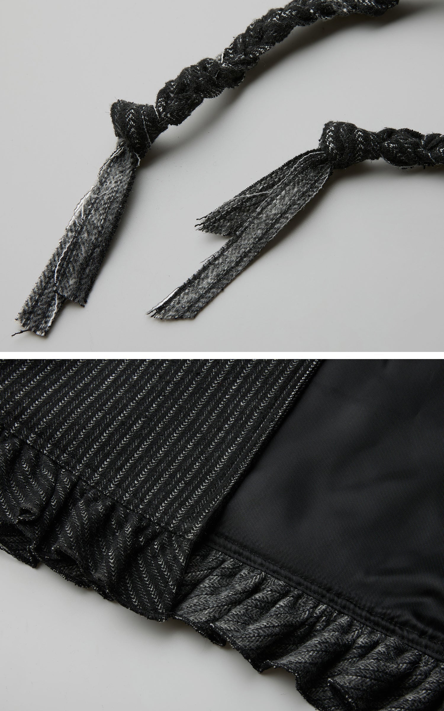 DOINDULGE Deconstructed Herringbone Wool Long Coat