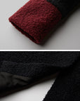 DOINDULGE Wool-Blend Contrast Panel Long Coat
